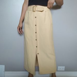 Pastel Button Down Midi Skirt